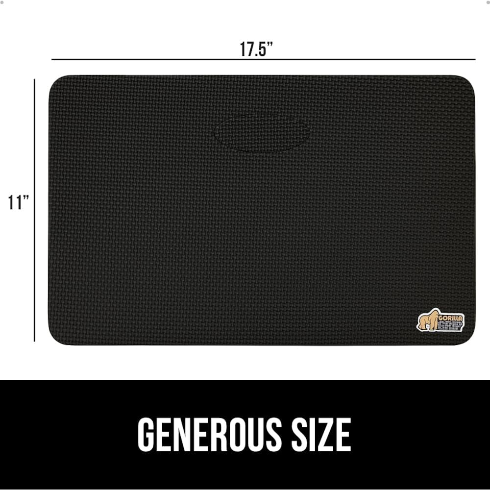 Gorilla Grip® Extra Thick Patent Pending Supportive Foam Kneeling Pad, Large Cushion Knee Pads For Gardening, Baby Bath Time, Dirt And Water Resistant, Workout And Garden Supplies, 17.5X11, Black