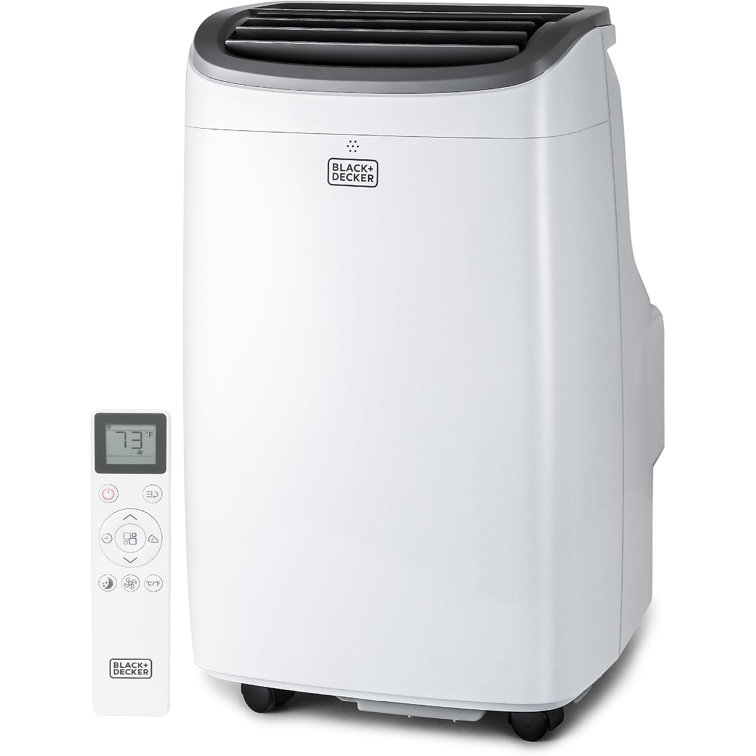 Black+Decker Portable Air Conditioner, 9,000 Btu, Bpact08Wt, White | 5,300 Btu Sacc For Rooms Up To 400 Sq. Ft., 3-In-1 Portable Ac, Fan And Dehum With Follow Me Remote Control And Window Kit