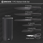 Brewin Knife Set, Kitchen Knife Set, Knives Set For Kitchen, Universal Knife Block, Utility Knife Block Set, New Home Essentials, Apartment Essentials, Dishwasher Safe