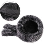 SIQITECHNO Unisex Faux Fur Trapper Hat with Tail Furry Russian Trooper Hat Ushanka Cossack Warm Winter Hunting Snow Ski Cap