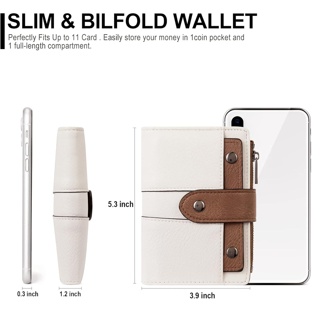 CLUCI Wallet for Women Leather Slim Womens Wallet Bifold Multi Card Holder Organizer Designer with Removable ID Window