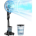 Misting Fan, 16'' Standing Fan With Humidifier, Oscillating Fan With 3 Winds 9 Speeds, Ultrasonic Humidifier For Bedroom/Living Room/Office, 0.5-7H Timer For Daily Indoor Cool