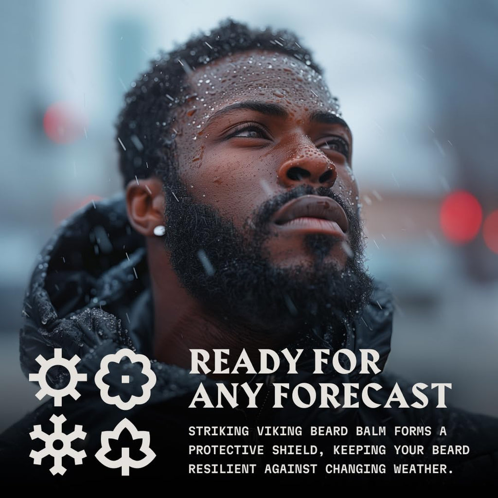 Striking Viking Beard Balm for Men - 2 oz, Vanilla Scent - Light Hold Moisturizer & Beard Conditioner for Men That Softens & Nourishes Coarse Facial Hair with Shea Butter & Tea Tree Oil