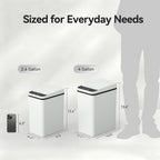 Bathroom Garbage Can With Lid, 2.6 Gallon Diaper Trash Can, Automatic Trash Cans Touchless, Slim Waterproof Smart Commercial Trash Can For Bedroom, Bathroom, Office, Living Room, Toilet, Rv
