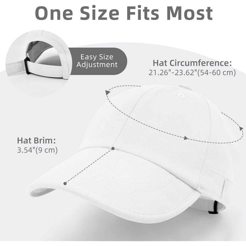 Baseball Cap for Men Women, Dad Hat Unstructured Low Profile, Soft Brim Adjustable Plain Baseball Hat for Outdoor Golf 1 Pack-white