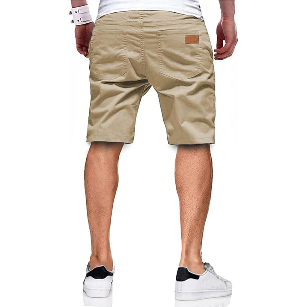 Jmierr Mens Cotton Stretch Shorts Casual Drawstring Twill Chino Shorts | Drawstring Waist, Phone Pockets, Golf, Summer Beach Cruise Outfits, Machine Wash
