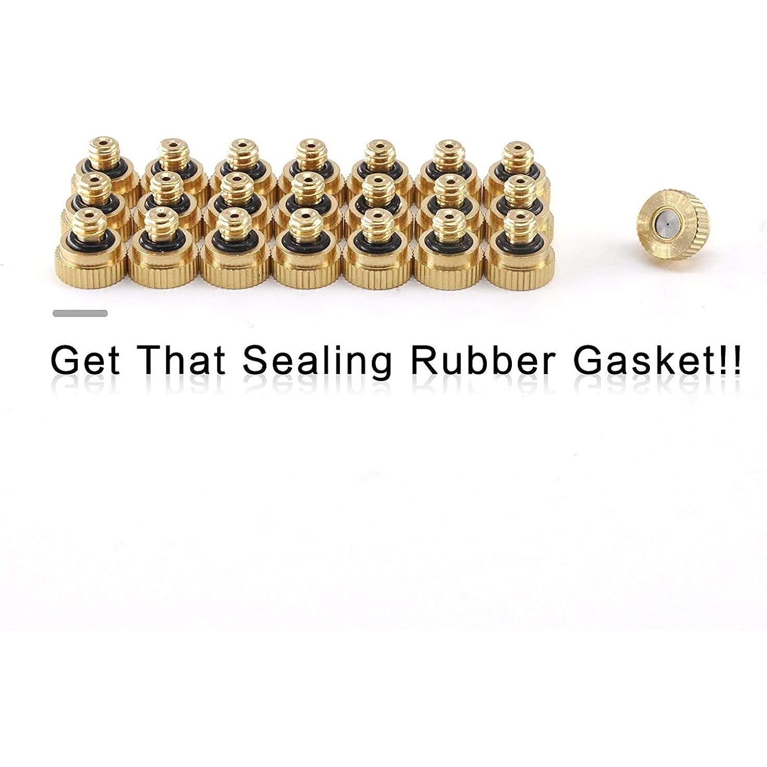 50Pcs Brass Mister Nozzles, 0.012" Misting Tips For Outdoor Cooling | 0.3Mm Orifice, 10/24 Unc Thread, Replacement Heads For Patio Misting System, High Pressure Water Mister Parts