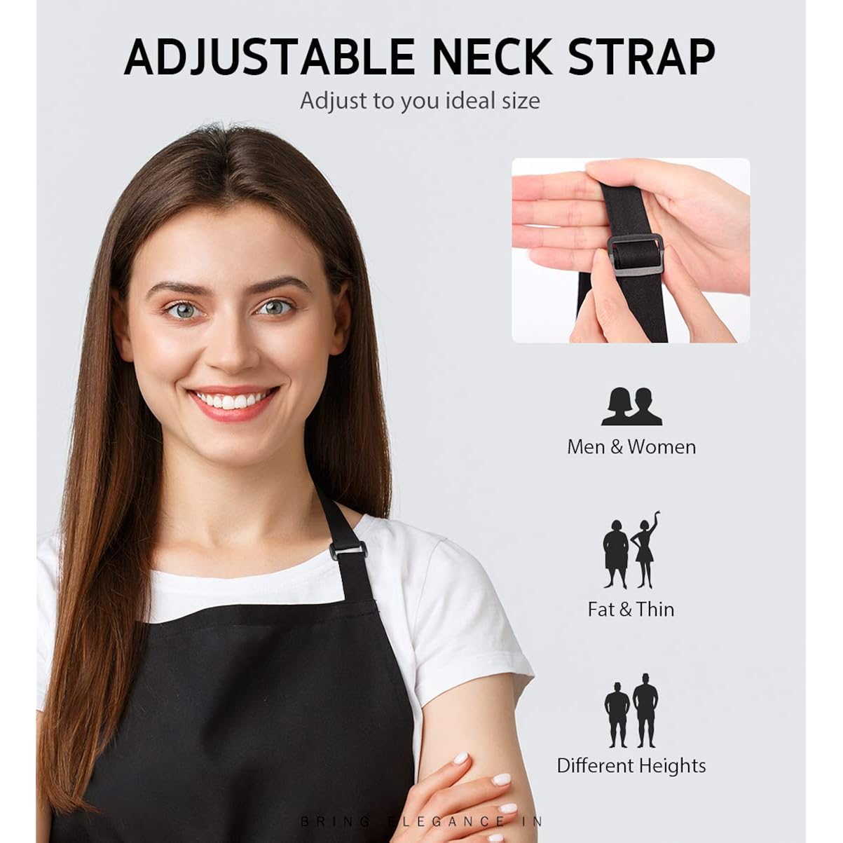 Syntus Apron For Men Women, Adjustable Cooking Kitchen Chef Aprons With 2 Pockets