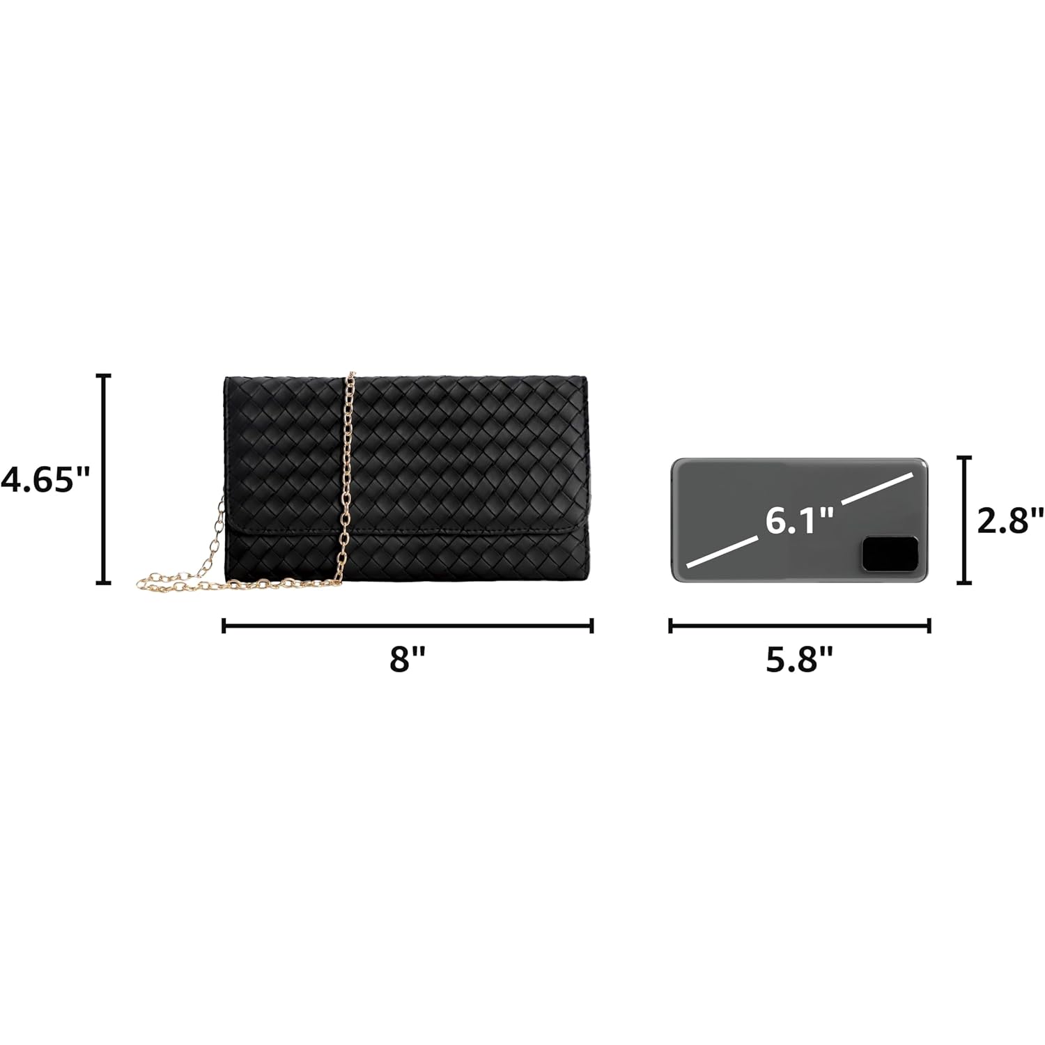 U+U Small Crossbody Bags For Women, Cell Phone Purse Mini Clutch Bag With Removable Chain, Card Slots - Lightweight Purse