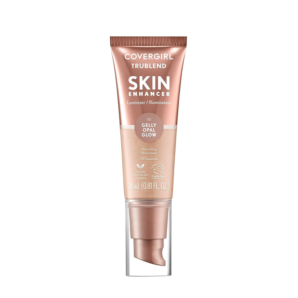 CoverGirl TruBlend Skin Enhancer, Opal Glow, Luminizer, Glowy Finish, Flexible Coverage, Clean & Vegan, Water-Based Formula, For All Skin Tones, 0.81oz