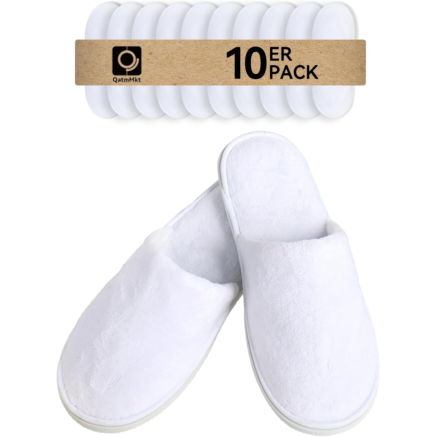 10 Pairs Guest Disposable Slippers, SPA Cotton Slippers, Hotel Bath Slippers Disposable, Travel Bulk Guest House Slippers for Shoeless Home, Travel, Hotel, Indoor (One Size, Unisex)