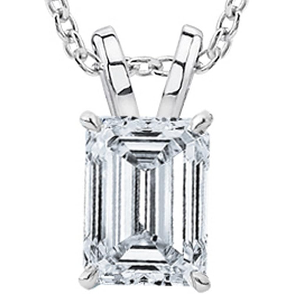 0.5 to 10 Carat IGI Certified LAB GROWN Diamond Solitaire Pendant 4 Prong Pendant Necklace For Women w/16" Silver chain(E-F, VS1-VS2)
