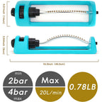 Lawn Sprinkler, 18 Brass Nozzles Garden Water Oscillating Sprinkler For Yard Covers Up To 3,600 Sq.Ft, Heavy Weight Base, Built-In Spray Jet Cleaning Needle