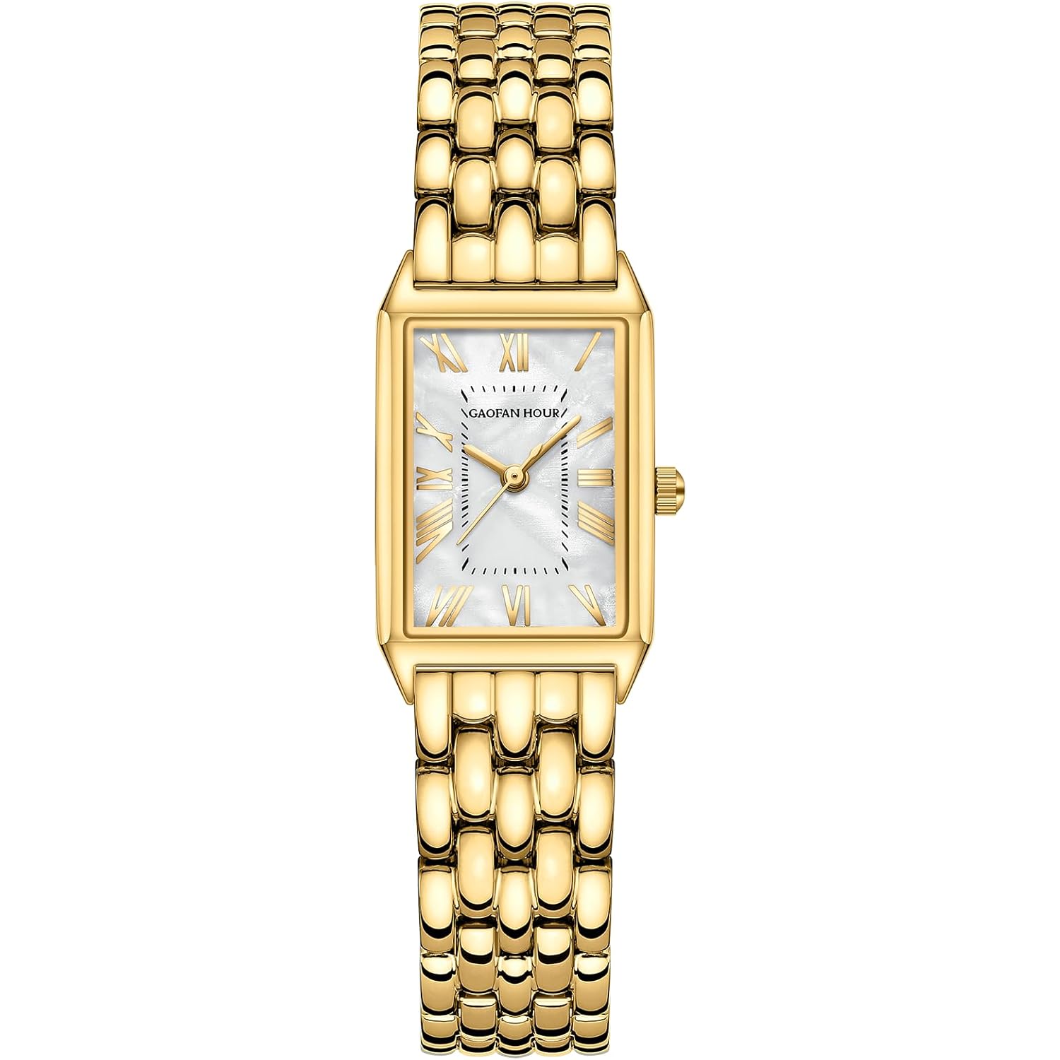 Watches for Women with Vintage Rectangular Case,Gold Roman Dial,Stainless Steel Band,Adjustment Tool Included,Water Resistant