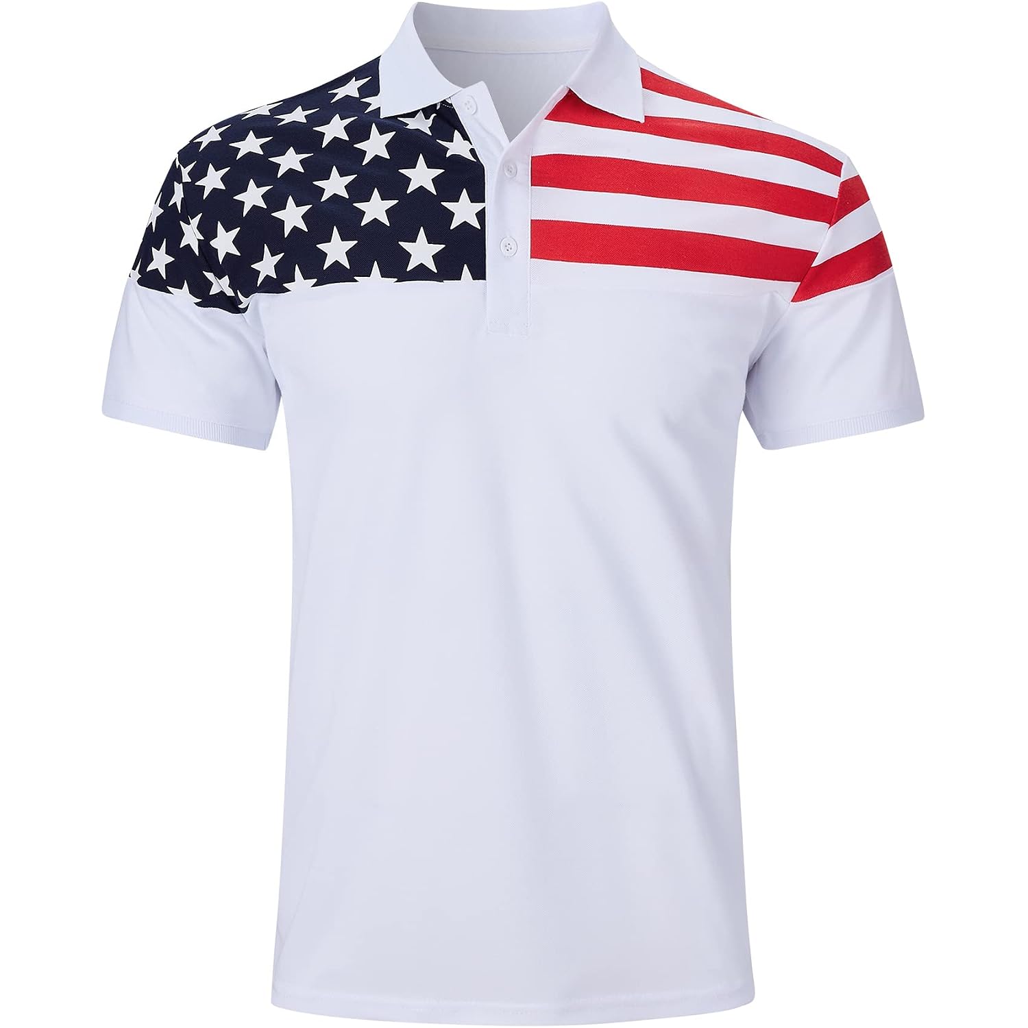 Men'S American Flag Polo Shirt Patriotic Performance Golf Short Sleeve Polo T-Shirts M-Xxl