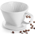 Dowan Pour Over Coffee Maker, Non-Electric Pour Over Coffee Dripper, Manual Brew Maker, Single Cups Porcelain Slow Brewing Accessories For Gifts,White
