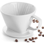 Dowan Pour Over Coffee Maker, Non-Electric Pour Over Coffee Dripper, Manual Brew Maker, Single Cups Porcelain Slow Brewing Accessories For Gifts,White