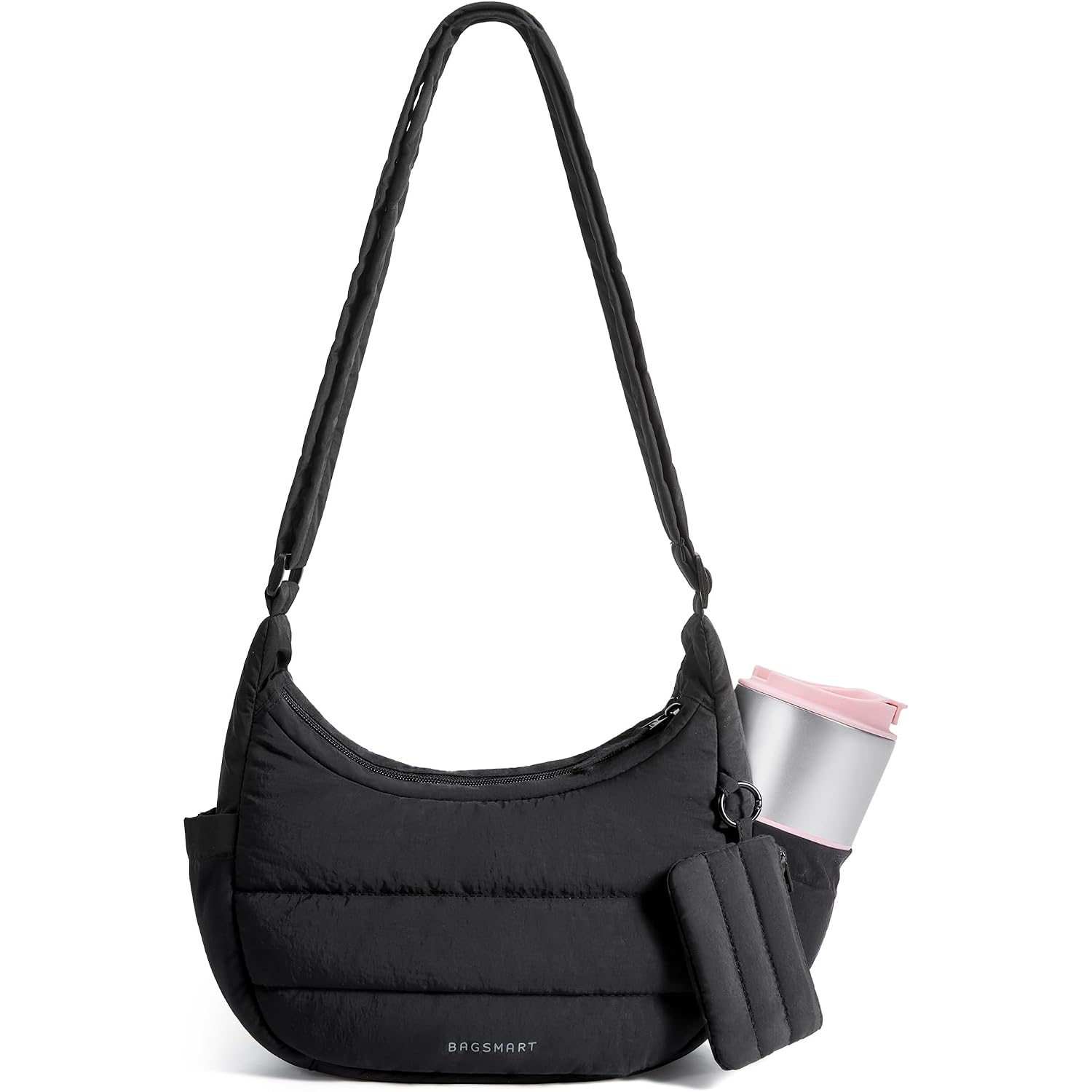 Bagsmart Crossbody Purses For Women With Adjustable Strap Small Puffer Bag | Hobo Bags, Compact Cross Body Bag Fluffy Shoulder Handbags Puffy Pouch