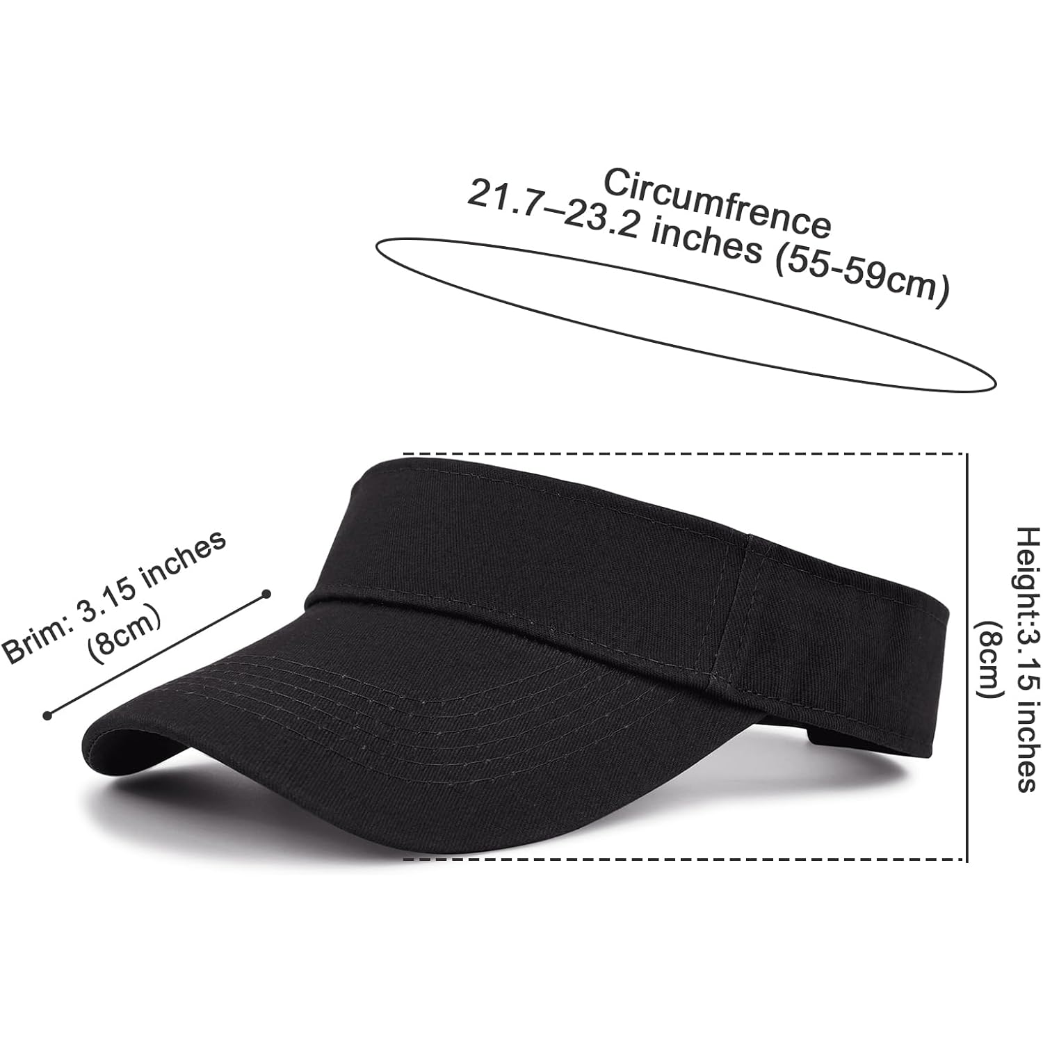 Structured Brim Quick-Dry Sun Visor Hat,Lightweight Sun Protection Sports Visor for Running Golf Tennis Women