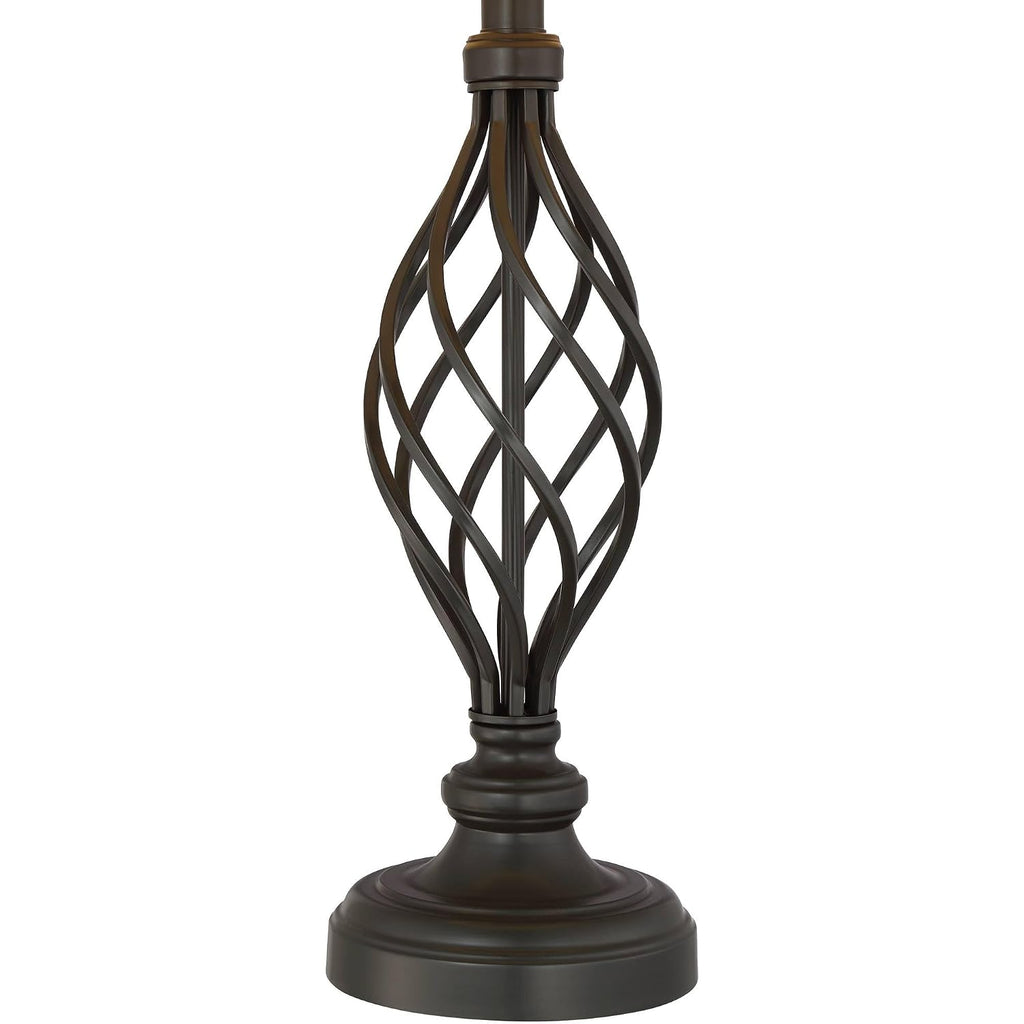 Annie 28" Tall Table Lamps Set Of 2 Open Scroll Iron Bronze Brown | Traditional Farmhouse Rustic Living Room Bedroom House Bedside Nightstand Home Tapered Cream Drum Shade
