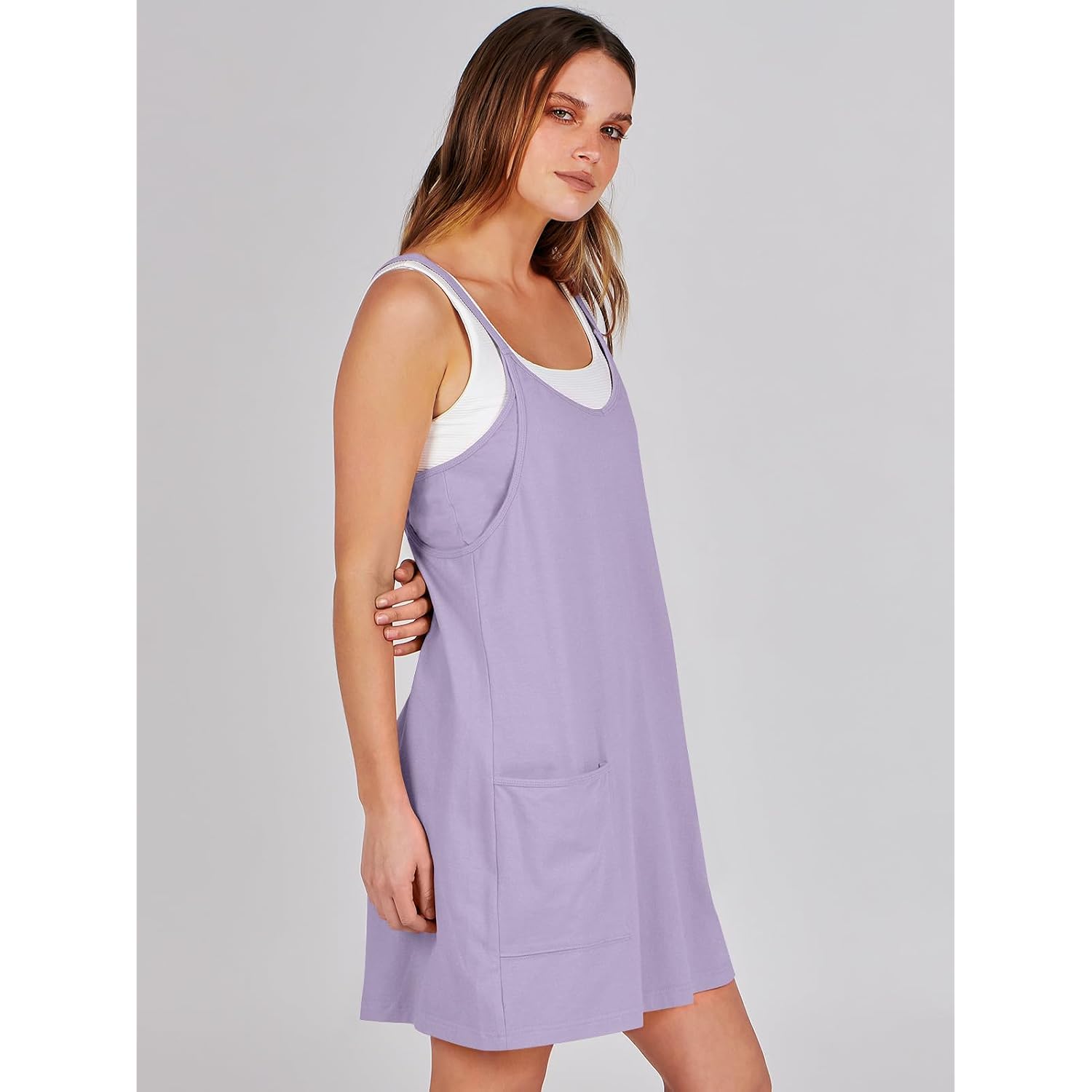 Anrabess Women Athletic Dress Summer Tennis Workout Active Sports Mini Romper Dress Built In Shorts Travel Vacation Clothes