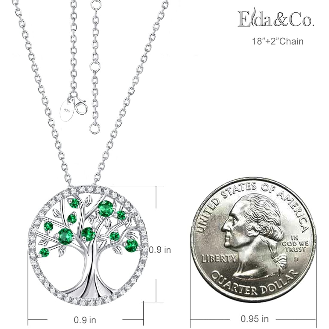 Mothers Day Jewelry Birthday Gifts for Wife Mom May June July Birthstones Necklace Tree of Life Jewelry Emerald Pearl Ruby and More Stones Jewelry for Women 925 Sterling Silver