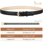 JASGOOD Leather Belt Women Belts for Jean Pants with Gold Buckle Fashion Ladies Waist Belt