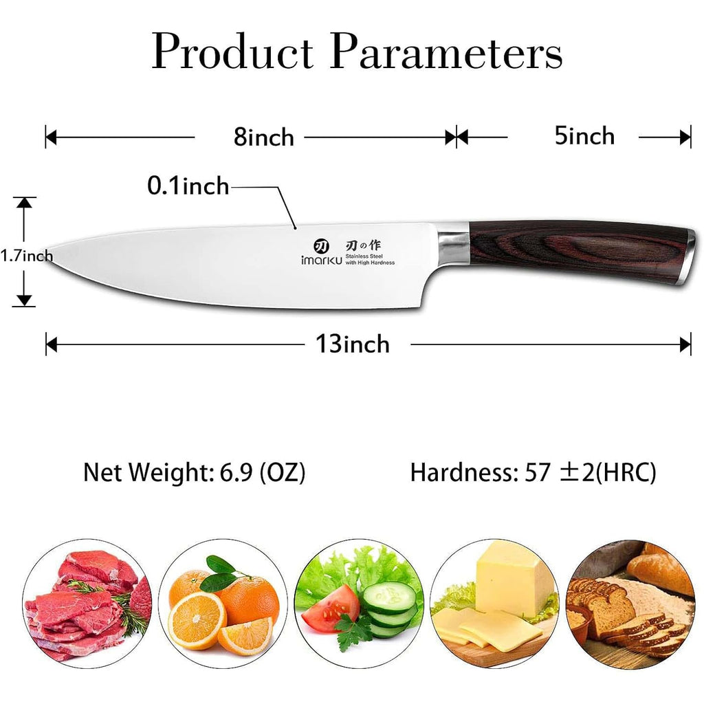 imarku Japanese Chef Knife - Sharp Kitchen Knife 8 Inch Chef's Knives HC Steel Paring Knife, Unique Gifts for Men and Women, Gifts for Mom or Dad, Kitchen Gadgets with Gift Box, Fathers Gifts