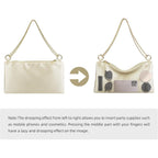 MGBPEI Women Satin Evening Handbag Wedding Prom Clutch Purse Formal Cocktail Party Clutches Shoulder Bag with 2 Bag Chains