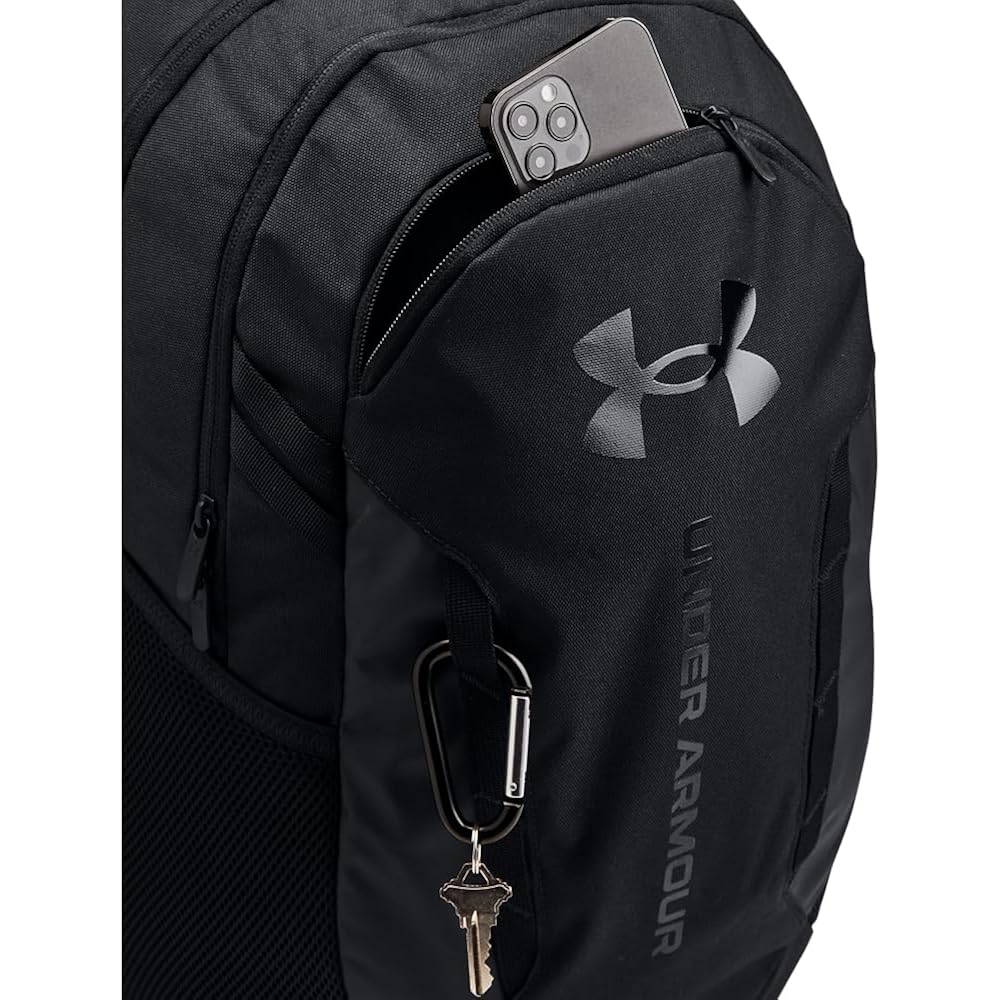 Under Armour Unisex-Adult Hustle 6.0 Backpack, (003) Black/Black/Black, One Size Fits Most