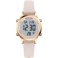 Golden Hour Waterproof Women'S Digital Sports Watches With Silicone Strap, Alarm Calendar Stopwatch Chronograph 32Mm Rose Gold Case