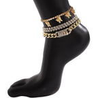 yfstyle Butterfly Ankle Bracelet for Women Rhinestone Anklets Bulk Adjustable Layered Beach Ankle Bracelet Braided Chain Anklet Charm Ankle Bracelet Jewerly Gift