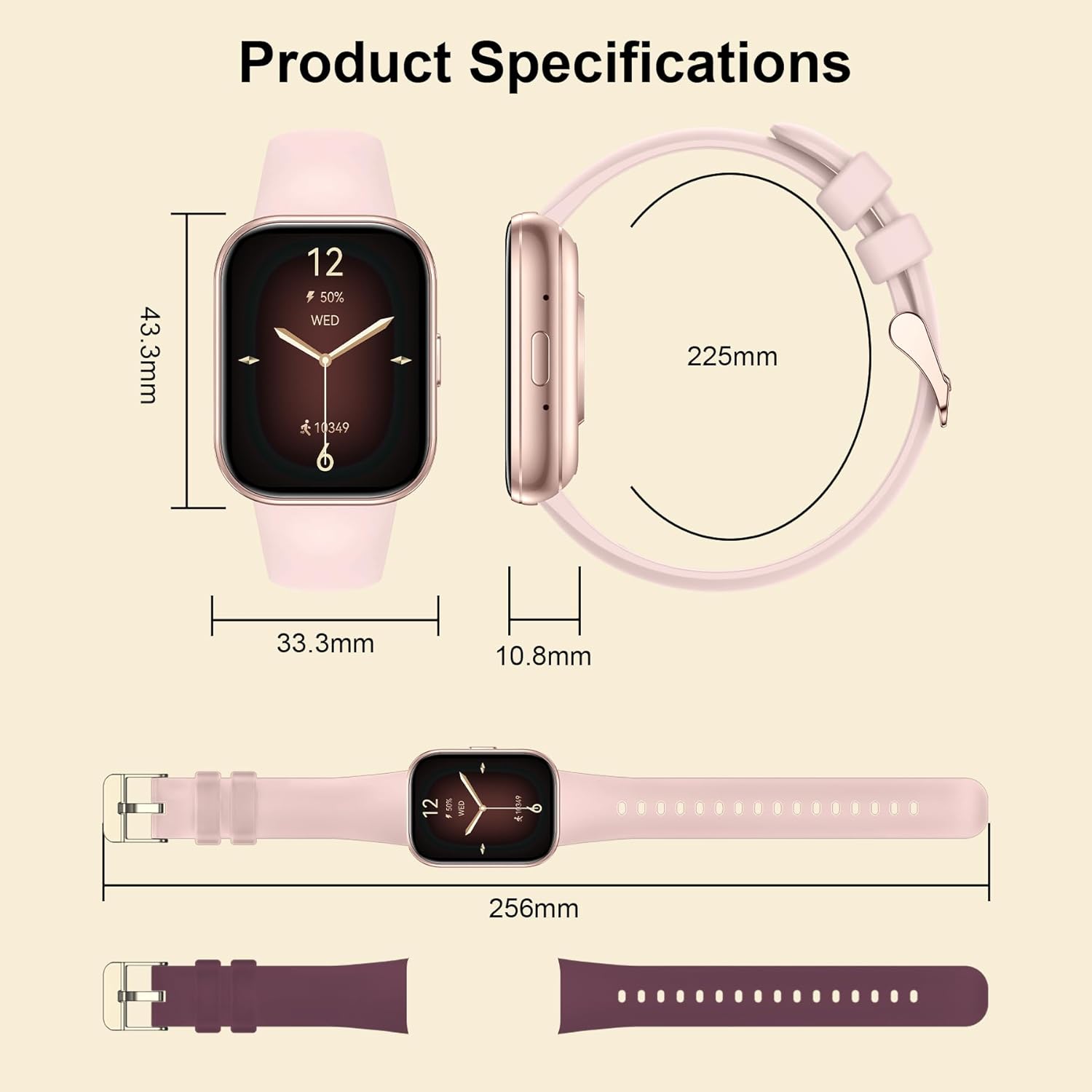 Smart Watch for Women with Bluetooth Call/Answer,1.75" Fitness Watch with Pedometer Heart Rate Sleep Monitor Step Counter Calorie 120+Sport Modes Smartwatch for Android iOS