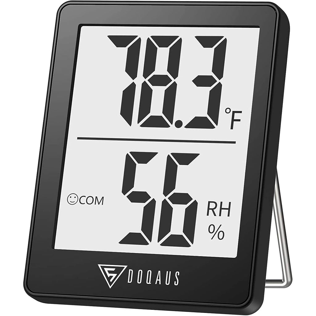 Doqaus Digital Hygrometer Indoor Thermometer Humidity Meter Room Thermometer With 5S Fast Refresh Accurate Temperature Humidity Monitor For Home, Bedroom, Baby Room, Office, Greenhouse, Cellar (Black)