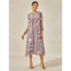 Women'S Maxi Dresses 2 Piece Outfit Wedding Guest Cocktail Tea Party Dress Ruffle Lace Floral Casual Formal Evening Dress