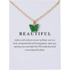Rrdaily 9 Pcs Dainty Colorful Butterfly Pendant Necklace Set for Women,Bohemian Acrylic Butterfly Chain Necklace Cute Jewelry Gift
