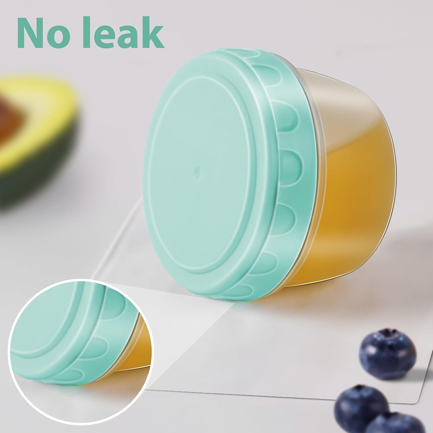 Salad Dressing Container To Go With Lids Dishwasher And Microwave Safe | Tiny Condiment Containers With Graduated Lines, Reusable Leakproof Small Sauce Containers For Lunch Box 6 Pcs 2.7 Oz Mixed 1