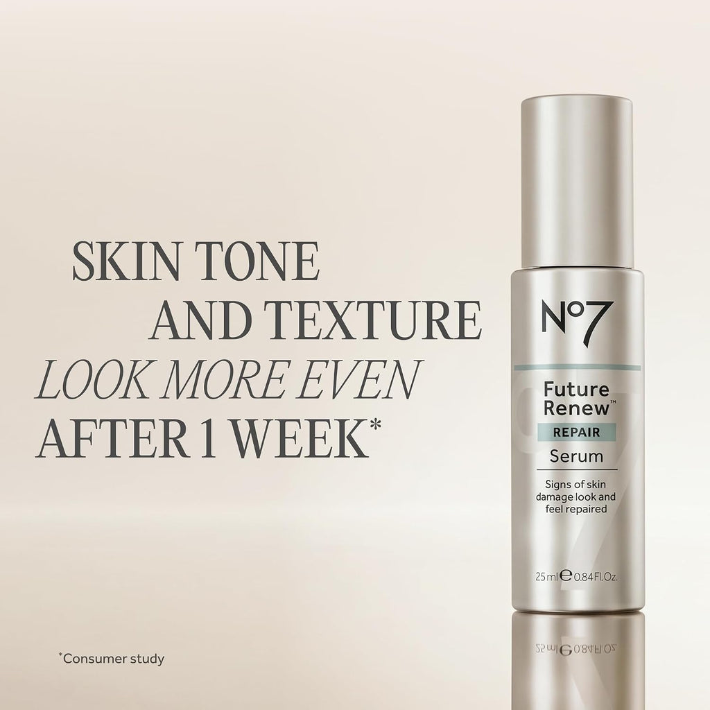 No7 Future Renew Damage Reversal Anti Aging Serum For Face - Face Serum For Women With Peptides To Support Skin Repair - Helps Reduce Fine Lines, Wrinkles, Dryness & Uneven Tone (0.84 Fl Oz)