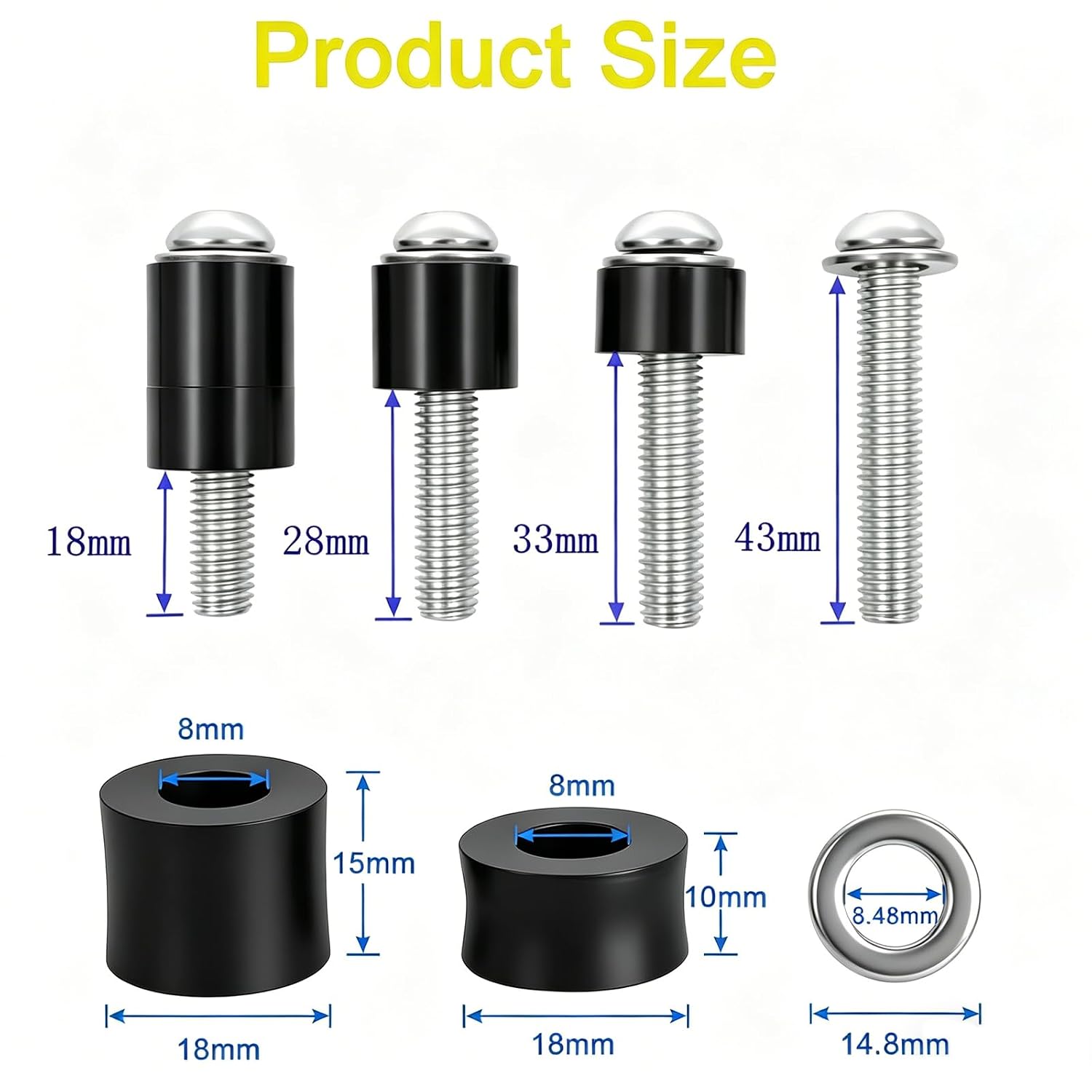 M8 Screws For Samsung Tv M8 X 45Mm Pitch 1.25Mm Tv Mounting Bolts Screws With 25Mm Long Spacers Work With Samsung 42“ 50" 55" 60" 65" 70" 75" 82" Tv
