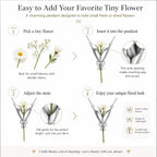 Flower Holder Necklace for Women DIY Flower Bouquet Necklace Mini Vase Pendant Wearable Floral Jewelry Insert Fresh or Dried Flowers Gifts for Teachers Mom Daughter Bride Bridesmaids