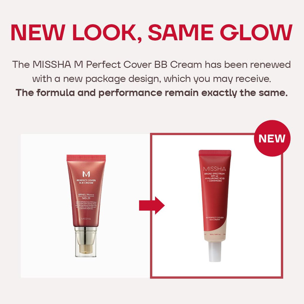 Missha M Perfect Cover Bb Cream No.23 Natural Beige -Light/Medium With Cool/Neutral Undertone Spf 42 Pa +++ 1.69 Fl Oz - Tinted Moisturizer For Face With Spf