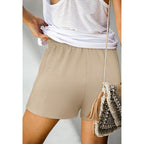 Womens Summer Shorts with Pockets Lightweight High Waisted Adjustable Tie Knot Loose Casual Short