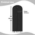 Dress Bags For Gowns Long, 60'' Garment Bags For Hanging Clothes, Suit Bag Cover For Storage And Travel (Black)