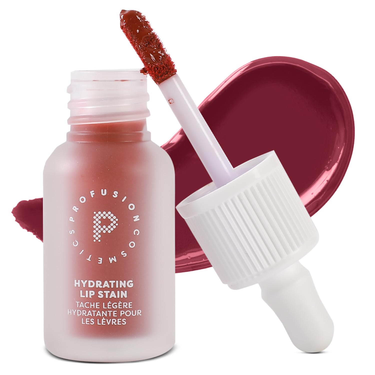 Profusion Cosmetics Lip Glaze Tinted Lip Gloss - Hydrating Lip Stain with Vitamins A & E, Buildable Color, Long Wearing Glossy Finish with Non-Sticky Formula, 7 Stunning Shades (Blackberry Glaze)