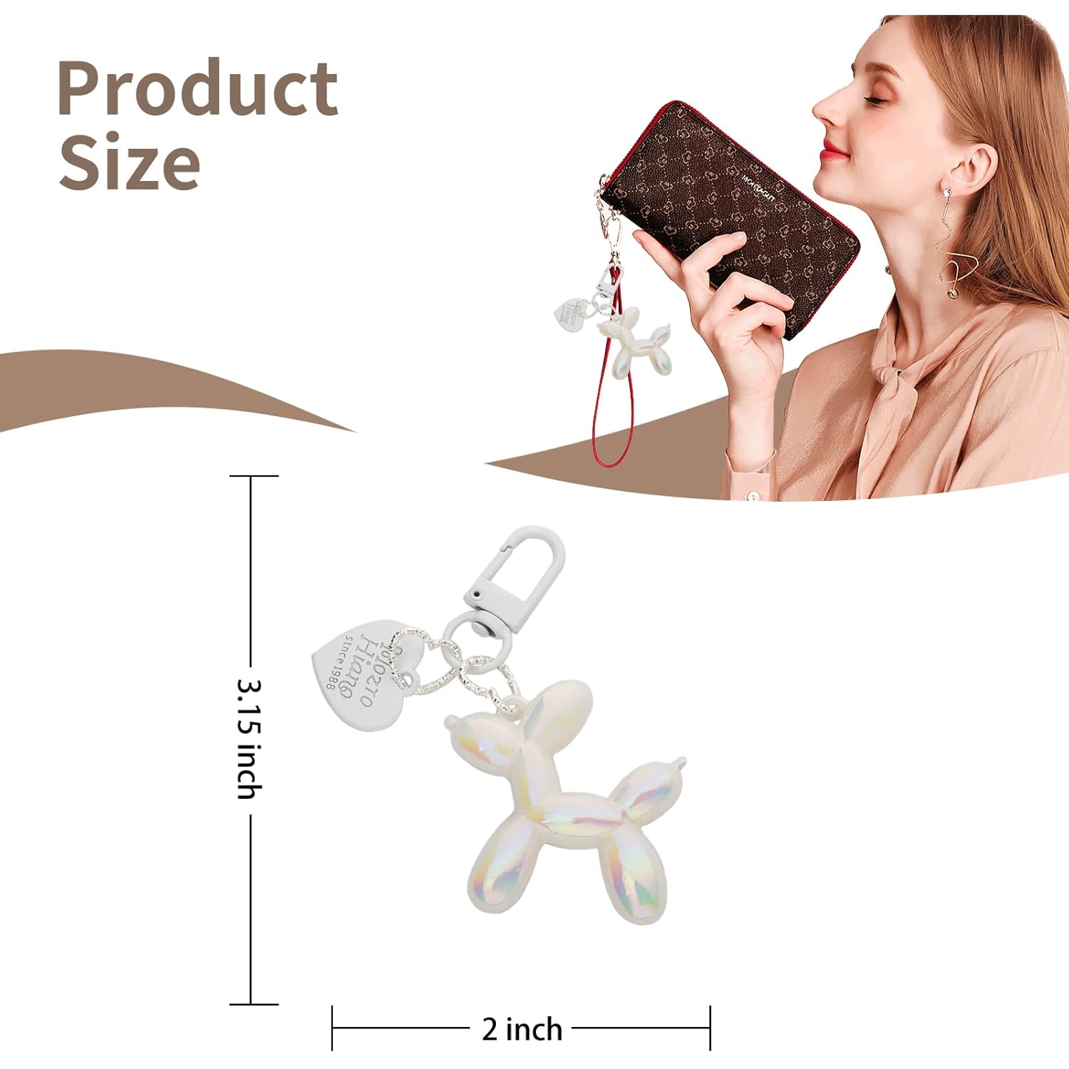 Jelly Balloon Dog Keychains for Women-Girl Key Chain for Handbag Purse Car keys Accessories for Car Keys,2inch