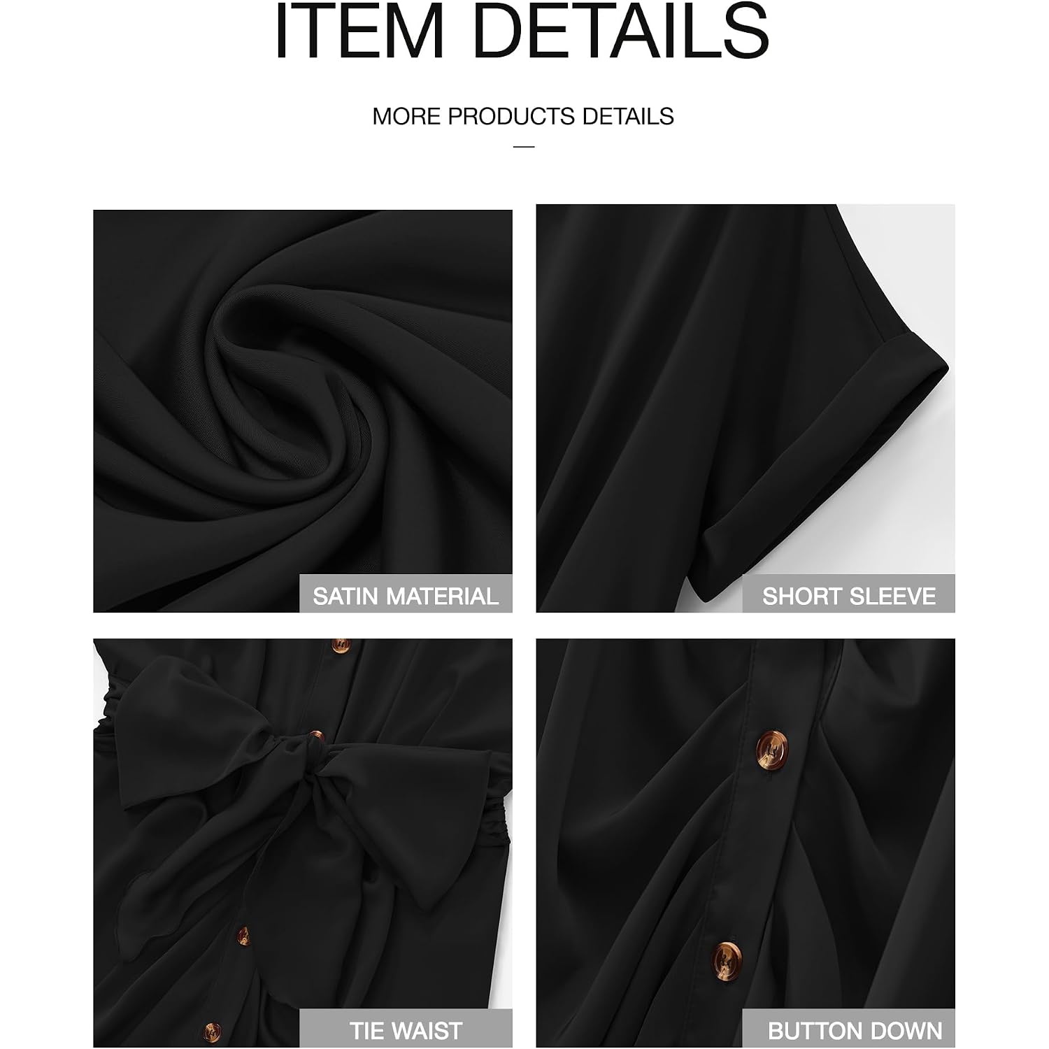 Btfbm Short Sleeve Satin Dresses For Women,Button,Silk,Ruched Maxi Dress,Cocktail Party Wedding,Summer Fall Clothes