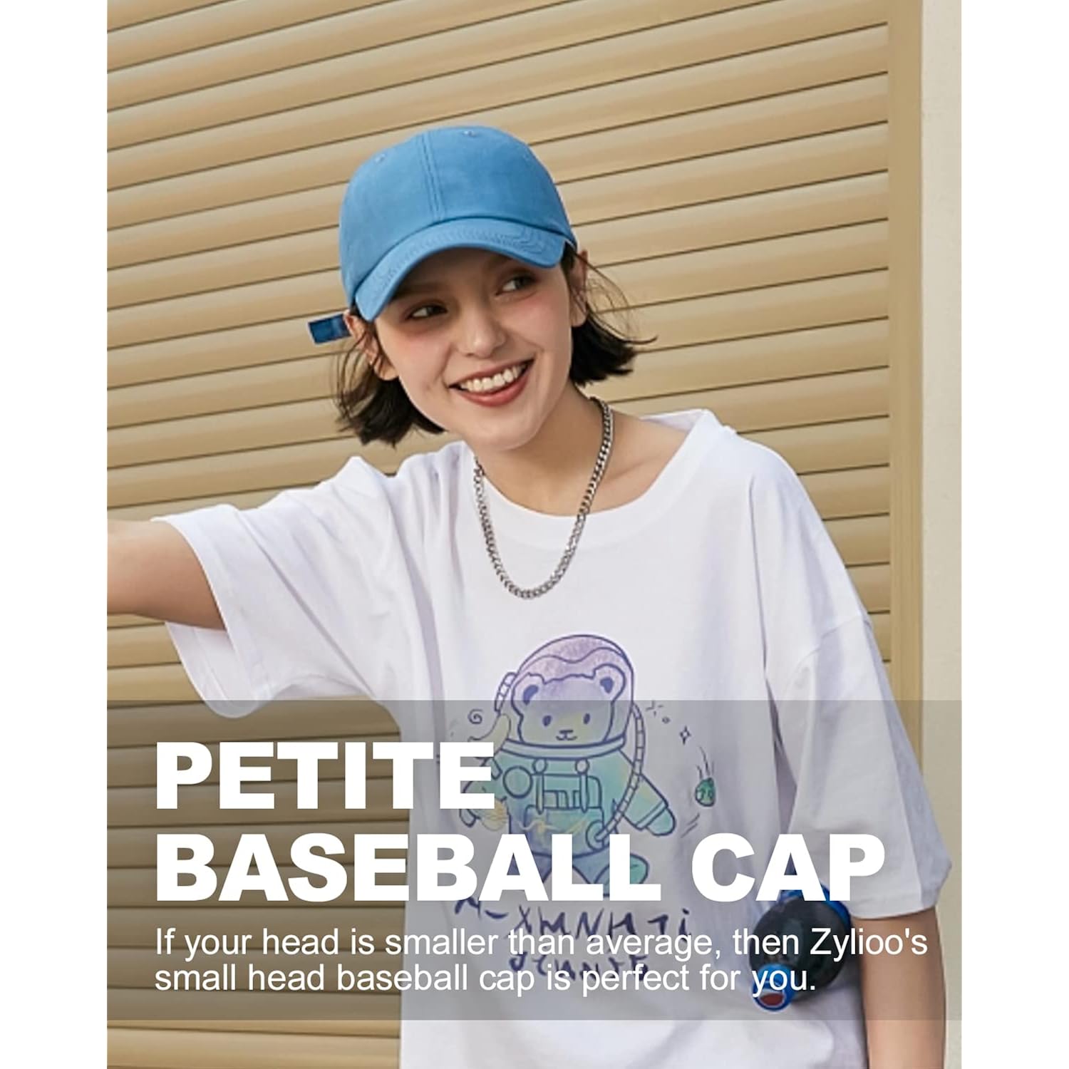 Zylioo Small Baseball Cap,Petite Size Ball Cap,Relaxed Little Sports Cap,Adjustable Fitted Golf Cap for Men Women