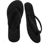 Womens Slim Braided Comfortable Flip Flops Summer Beach Thong Sandals Arch Support Non Slip