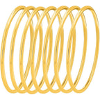 Glossy Thin Round Bangle Bracelet Set for Women, Set of 7