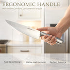 Astercook Knife Set, Kitchen Knives Set with Block and Sharpener Full Tang 15 Pcs Premium Stainless Steel Knives, Dishwasher Safe Knife Set with Anti-slip Ergonomic Handle, Walnut, Mothers Day Gifts
